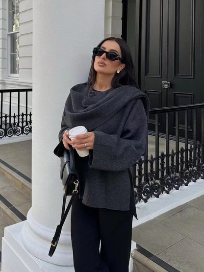 Women's Fashion Short Knitted Overcoat - Palma