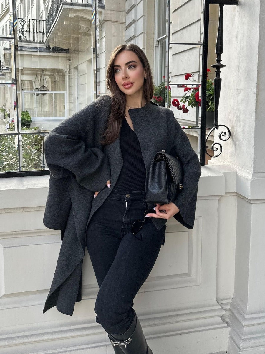 Women's Fashion Short Knitted Overcoat - Palma