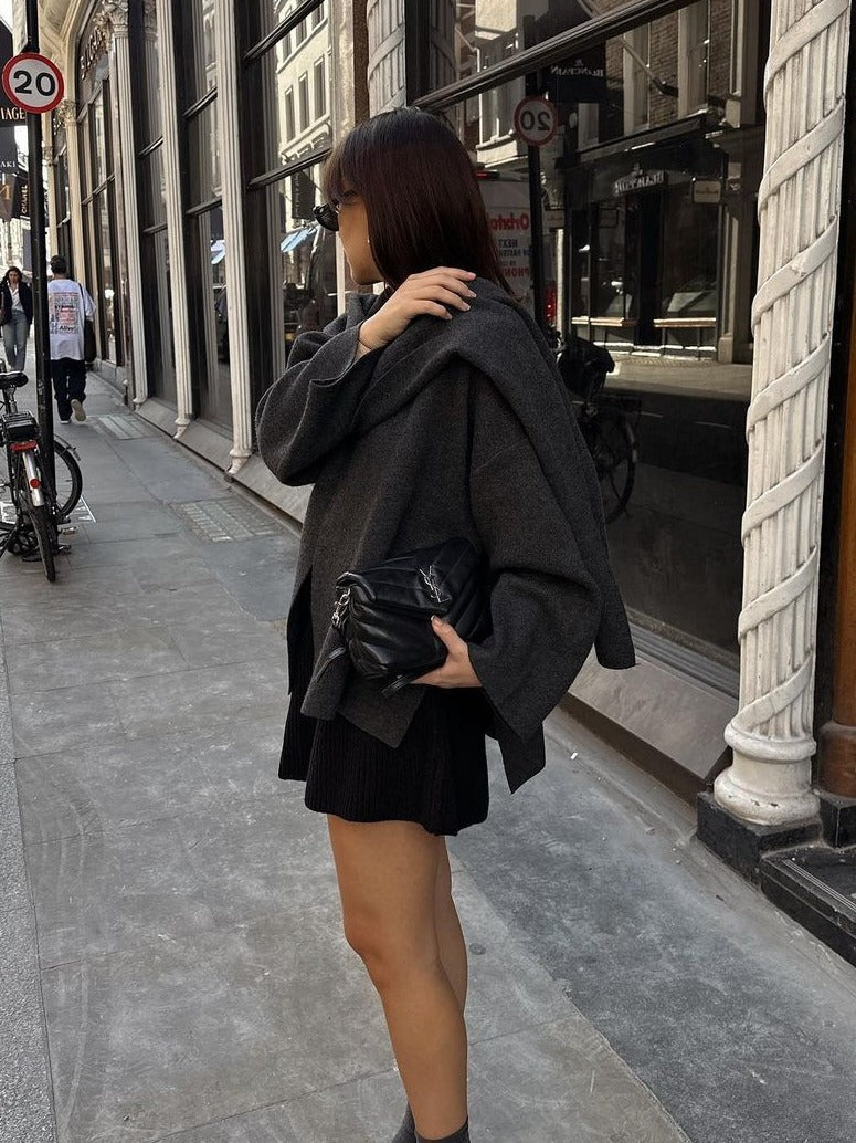 Women's Fashion Short Knitted Overcoat - Palma