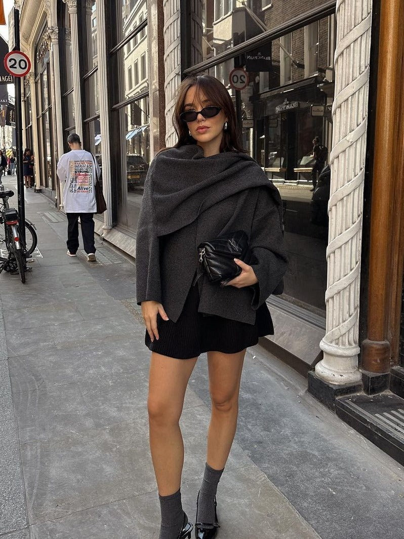 Women's Fashion Short Knitted Overcoat - Palma